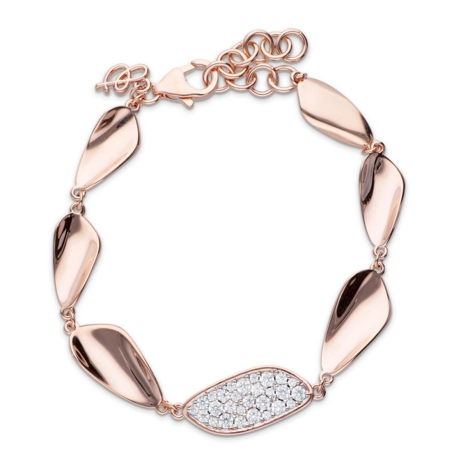 Gioielli BRONZALLURE | Bracciale Foglie Dettaglio Pave