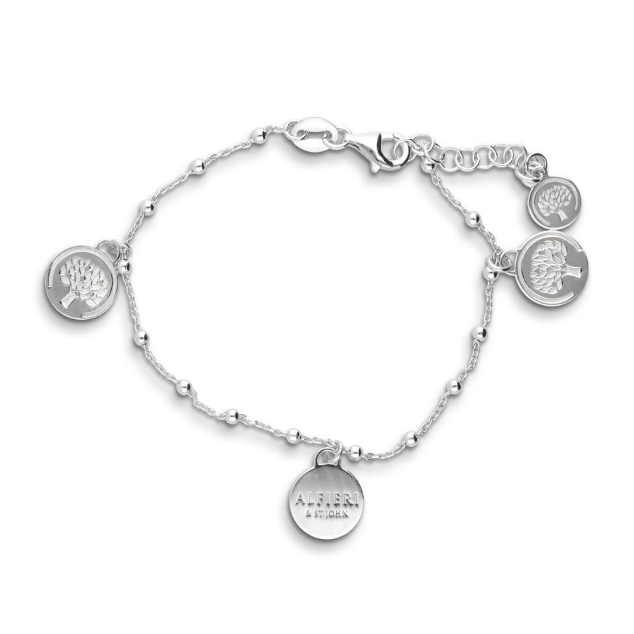 Gioielli ALFIERI & ST. JOHN 925 | Bracciale In Argento Con Charms Albero Della Vita