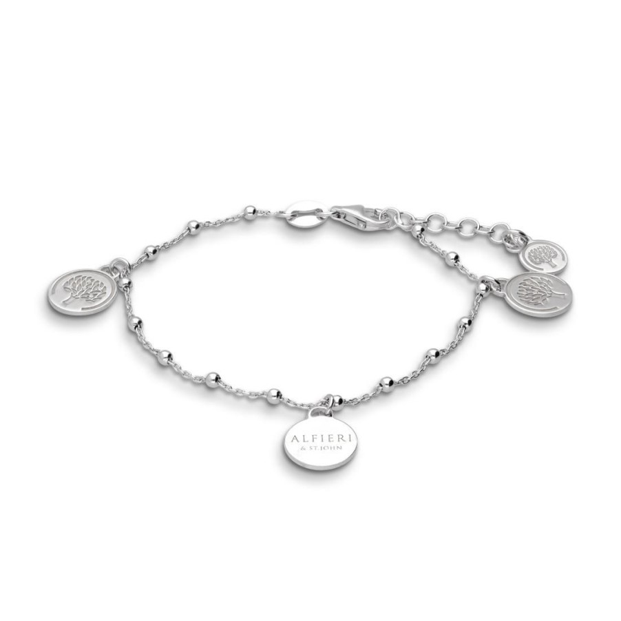 Gioielli ALFIERI & ST. JOHN 925 | Bracciale In Argento Con Charms Albero Della Vita