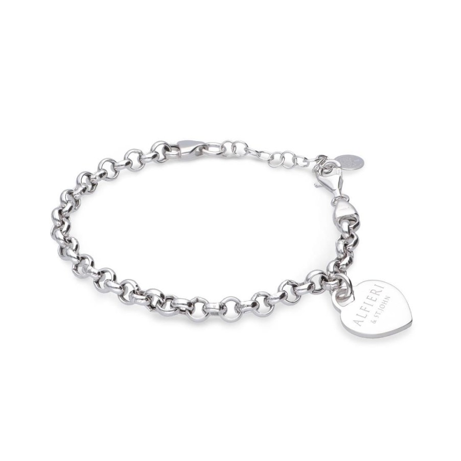 Gioielli ALFIERI & ST. JOHN 925 | Bracciale In Argento Con Cuore Blu