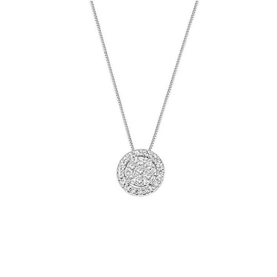 Classici Con Diamanti Naturali ALFIERI & ST. JOHN | Collana Punto Luce Con Diamanti Pave Ct. 0,69