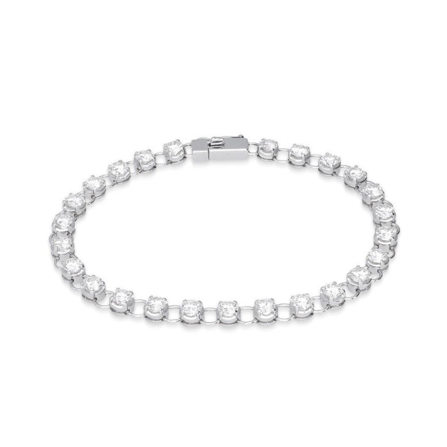 Gioielli ALFIERI & ST. JOHN | Bracciale Tennis In Oro Bianco Con Diamanti Ct 5