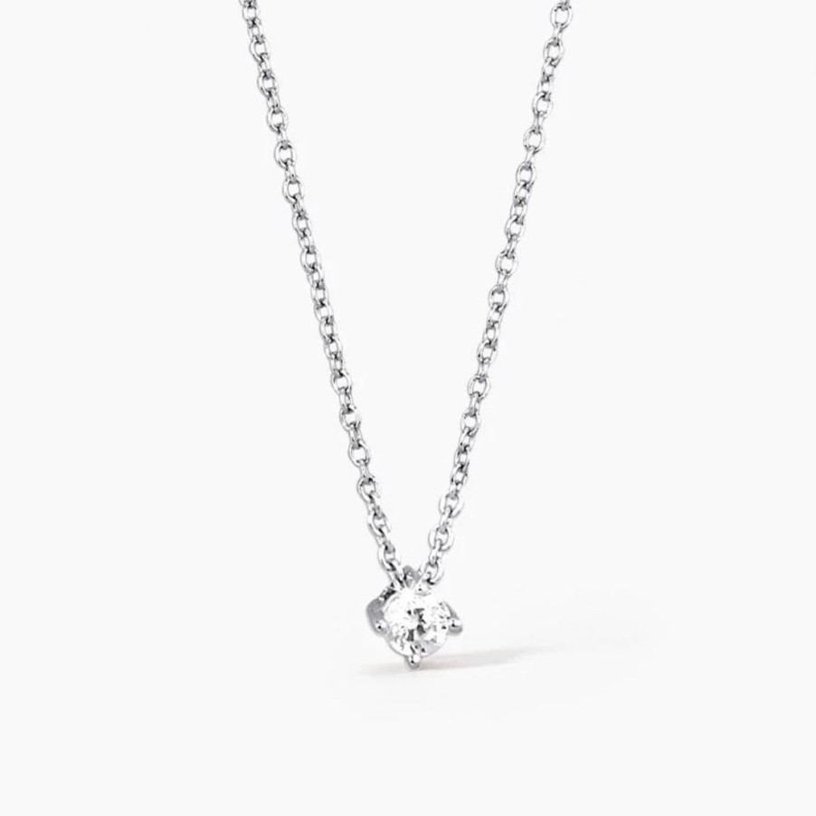 Classici Con Diamanti Naturali ORO&CO 925 | Collana Punto Luce In Argento