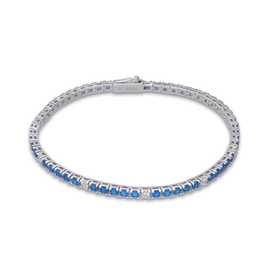 Gioielli ALFIERI & ST. JOHN 925 | Bracciale Tennis Armonia Zirconi Blu E Bianchi