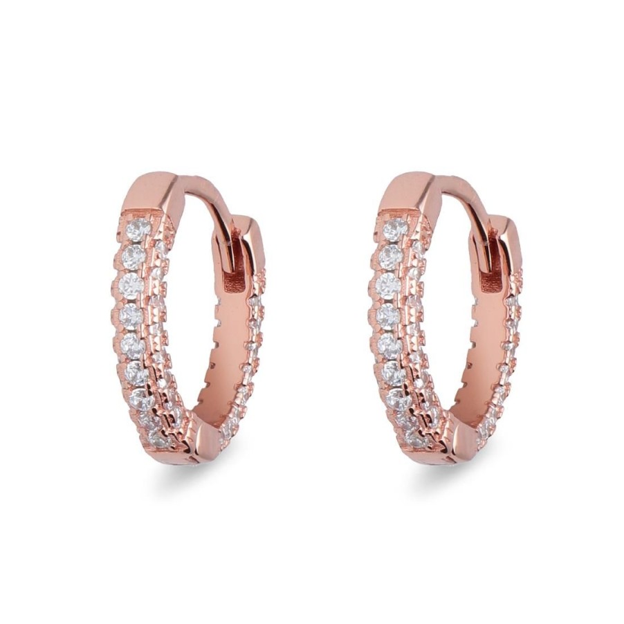 Gioielli ORO&CO 925 | Orecchini In Argento Rosa Con Zirconi