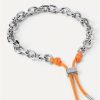 Gioielli PDPAOLA | Bracciale Rope In Argento Con Corda Arancione Nella Chiusura