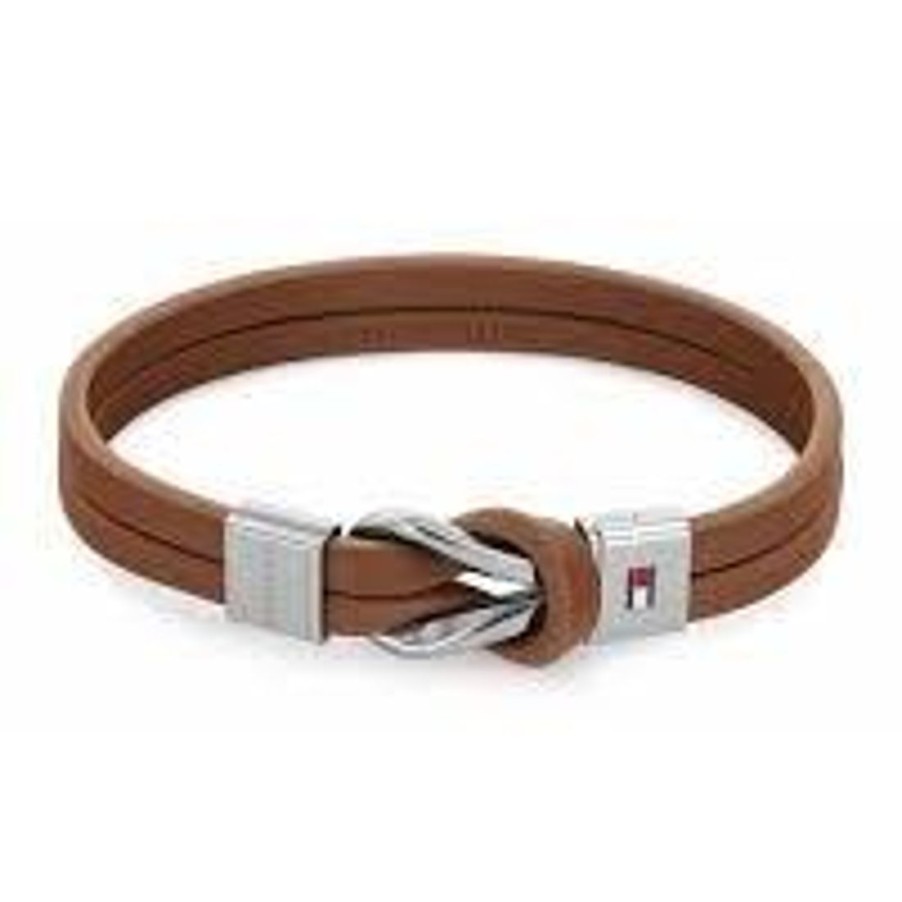 Gioielli TOMMY HILFIGER | Bracciale Uomo In Pelle Marrone