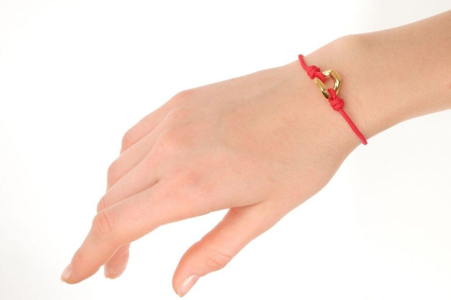 Gioielli DUEAERRE 1938 | Bracciale Tessuto Rosso Rock Charm In Argento