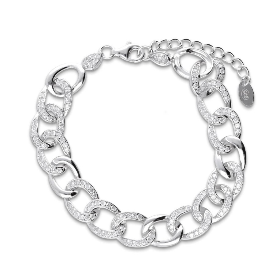 Gioielli ORO&CO 925 | Bracciale A Catena In Argento Con Zirconi