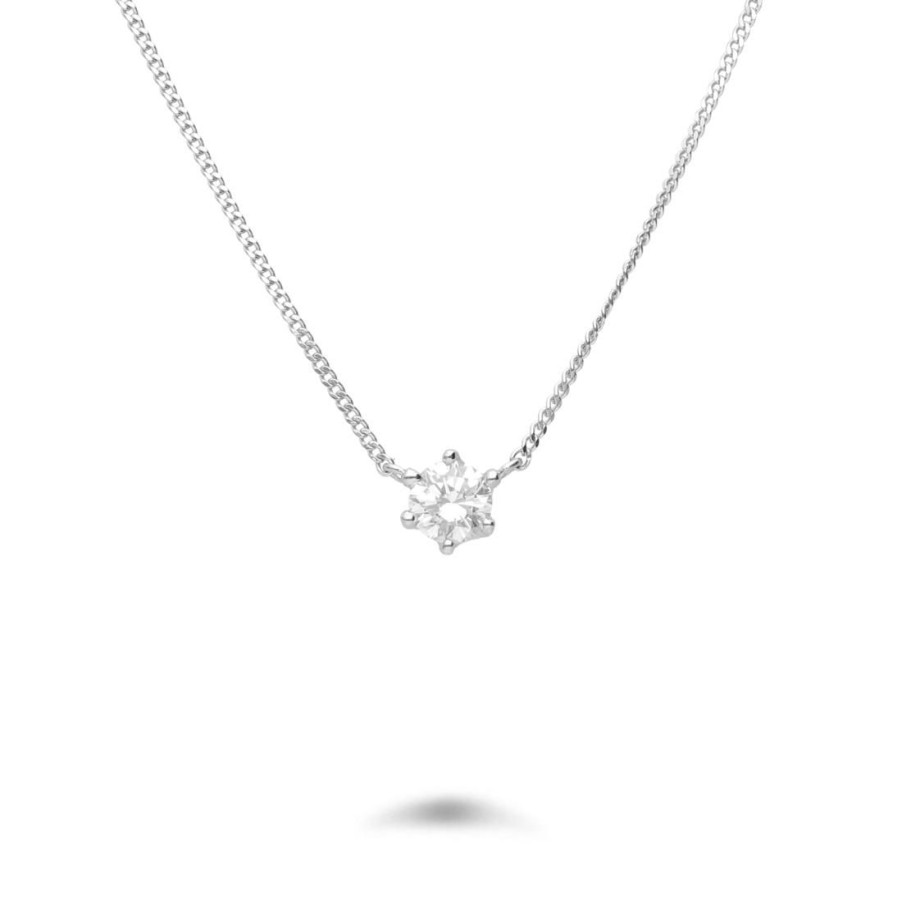 Classici Con Diamanti Naturali ALFIERI & ST. JOHN | Collana Punto Luce In Oro E Diamante Ct. 0,45