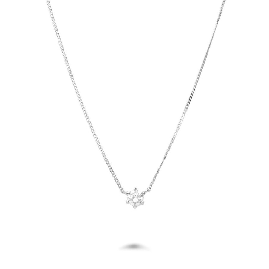 Classici Con Diamanti Naturali ALFIERI & ST. JOHN | Collana Punto Luce In Oro E Diamante Ct. 0,45