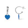 Gioielli ALFIERI & ST. JOHN 925 | Orecchini A Cerchio In Argento Con Cuore Blu