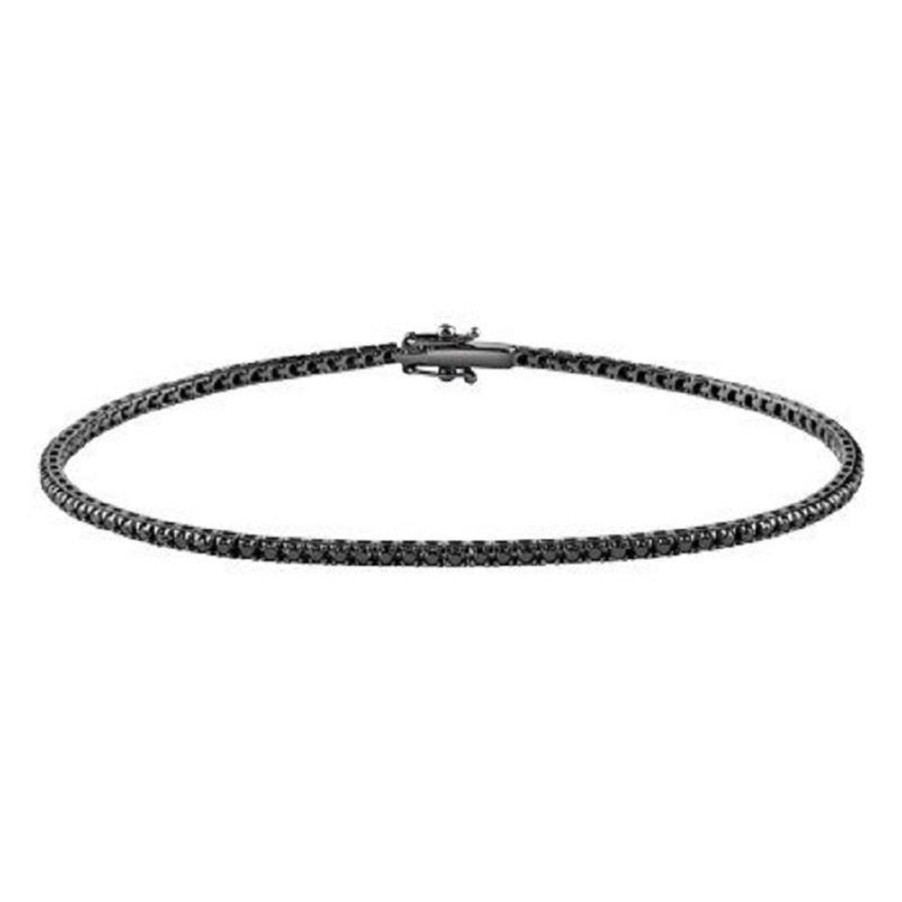 Gioielli ALFIERI & ST. JOHN | Bracciale Tennis In Oro Con Diamanti Neri Ct.0,94