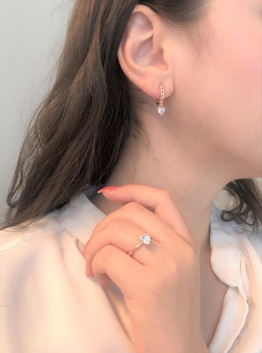 Gioielli CUORI MILANO | Anello Design In Argento Rosato Con Cuore