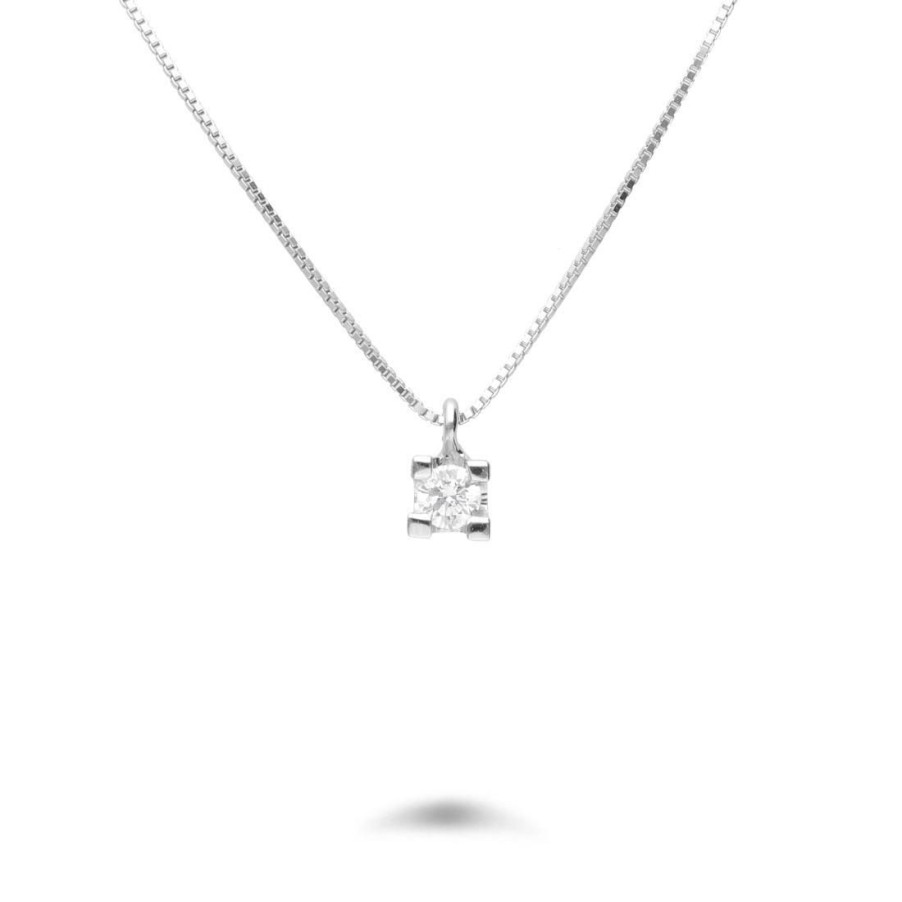 Classici Con Diamanti Naturali ALFIERI & ST. JOHN | Collana Punto Luce Con Diamante Ct. 0,20