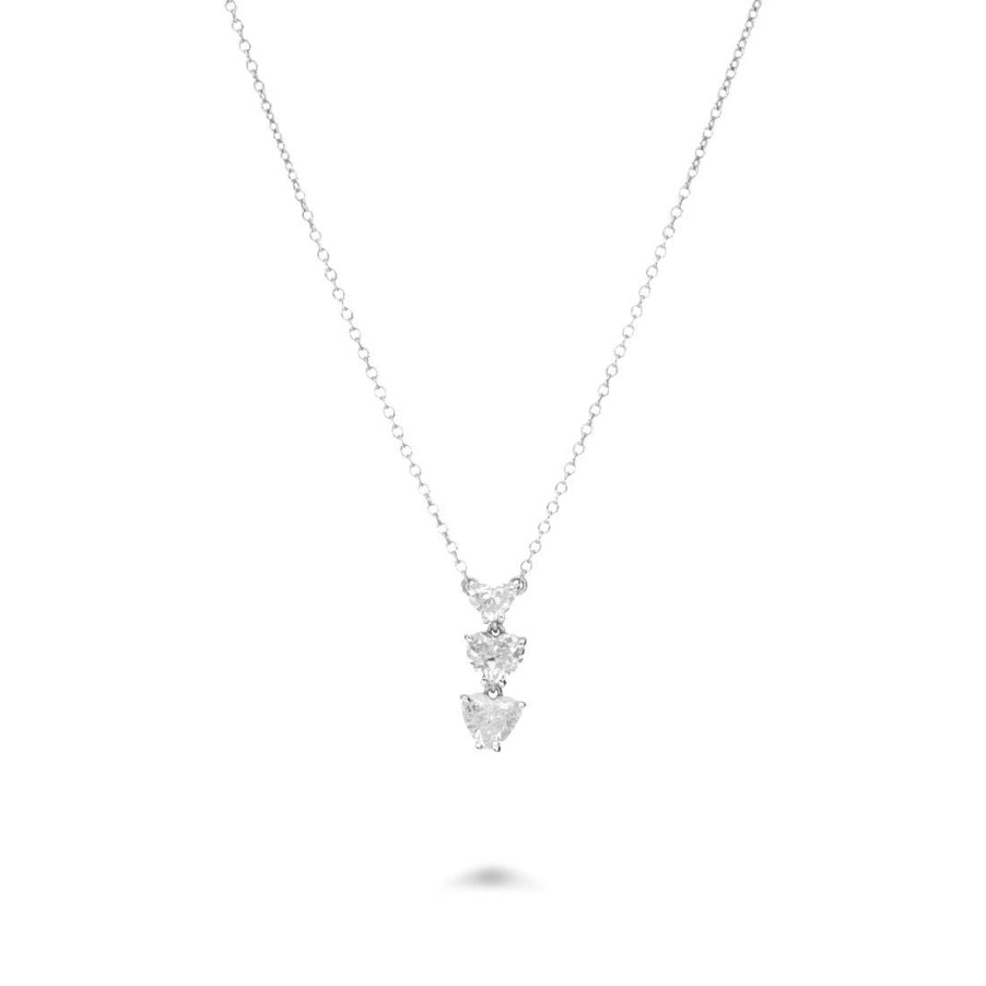 Gioielli ALFIERI & ST. JOHN | Collana Con Pendente Trilogy Con Diamanti Cuore Ct. 1,12